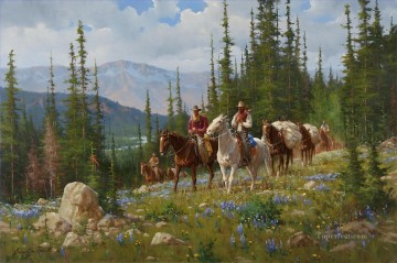 cowboy migration in Spring Oil Paintings